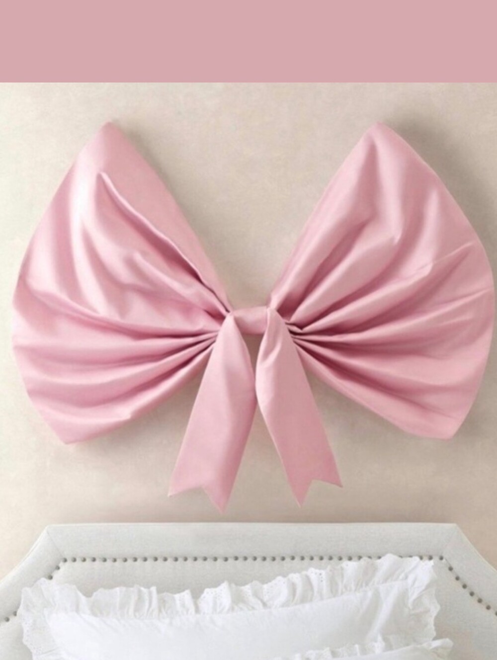 Makers Collective NWT 53" Large Decorative Satin Bow Wall Hanging In Pink